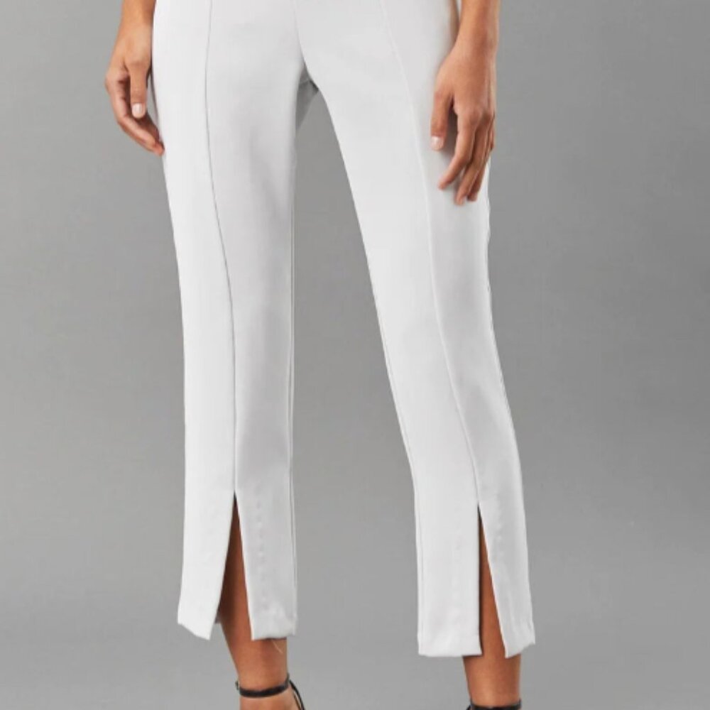 Scuba Slit Hem Trouser Light Silver - Lola & Sophie